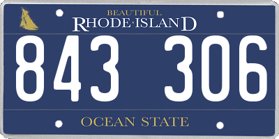 RI license plate 843306