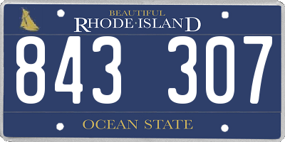 RI license plate 843307