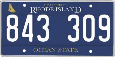 RI license plate 843309