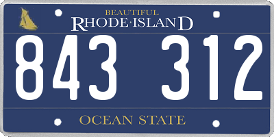 RI license plate 843312