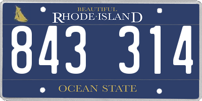 RI license plate 843314