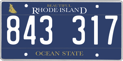 RI license plate 843317