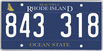 RI license plate 843318
