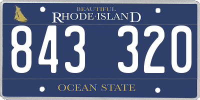 RI license plate 843320