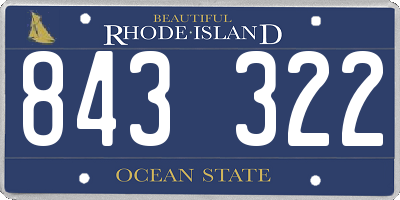 RI license plate 843322