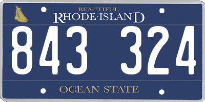 RI license plate 843324