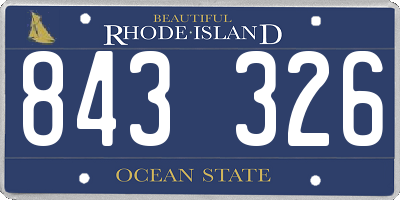 RI license plate 843326