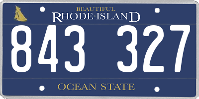 RI license plate 843327