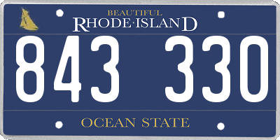 RI license plate 843330