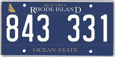 RI license plate 843331