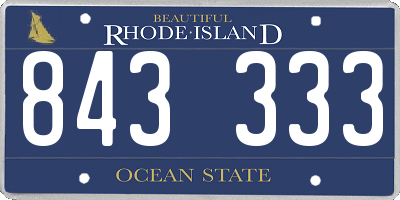 RI license plate 843333