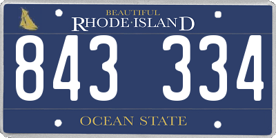 RI license plate 843334