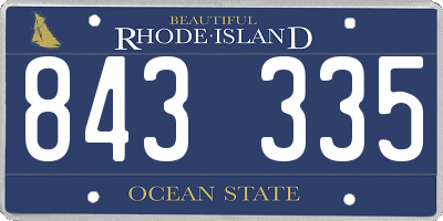 RI license plate 843335