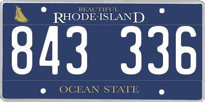 RI license plate 843336