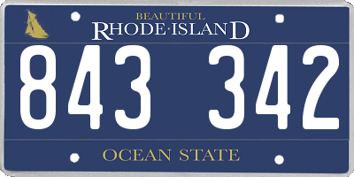 RI license plate 843342