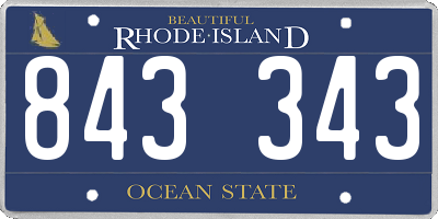 RI license plate 843343