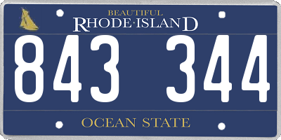 RI license plate 843344