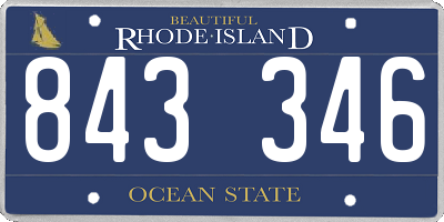 RI license plate 843346