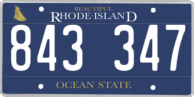 RI license plate 843347