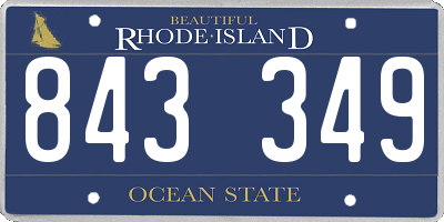 RI license plate 843349