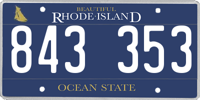 RI license plate 843353