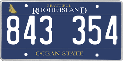 RI license plate 843354