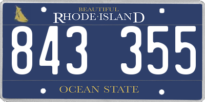RI license plate 843355