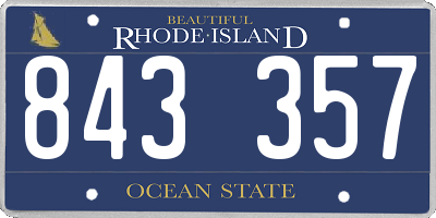 RI license plate 843357