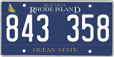 RI license plate 843358