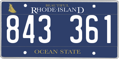 RI license plate 843361