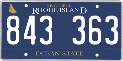 RI license plate 843363