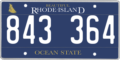 RI license plate 843364