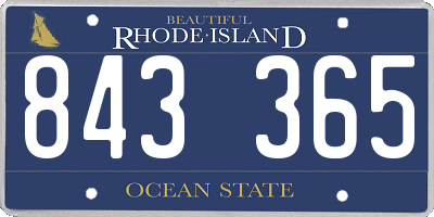 RI license plate 843365