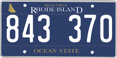RI license plate 843370