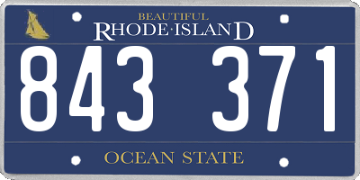 RI license plate 843371