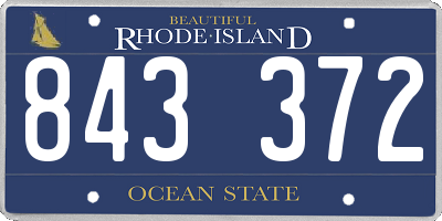 RI license plate 843372