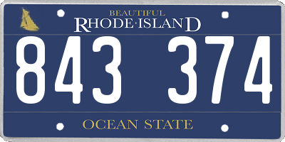 RI license plate 843374