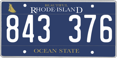 RI license plate 843376