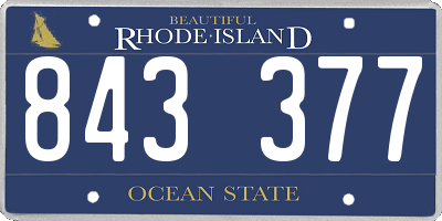 RI license plate 843377