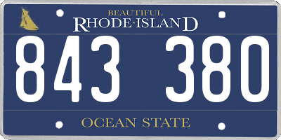 RI license plate 843380