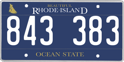 RI license plate 843383