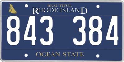 RI license plate 843384