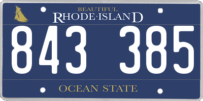 RI license plate 843385