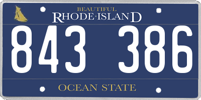 RI license plate 843386