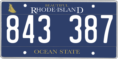 RI license plate 843387