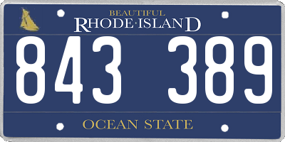 RI license plate 843389