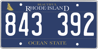 RI license plate 843392