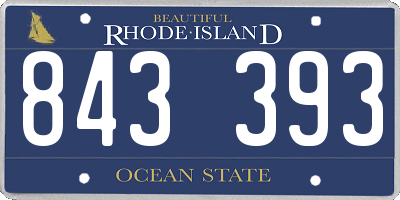 RI license plate 843393