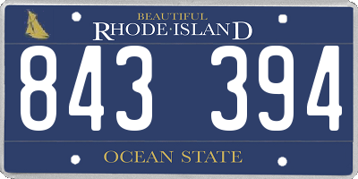 RI license plate 843394