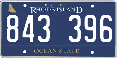 RI license plate 843396